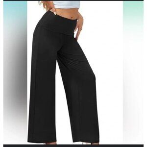 Black Wide-Leg Palazzo Pants Arolina XXL Stretchy Fit 92% Polyester 8% Spandex W